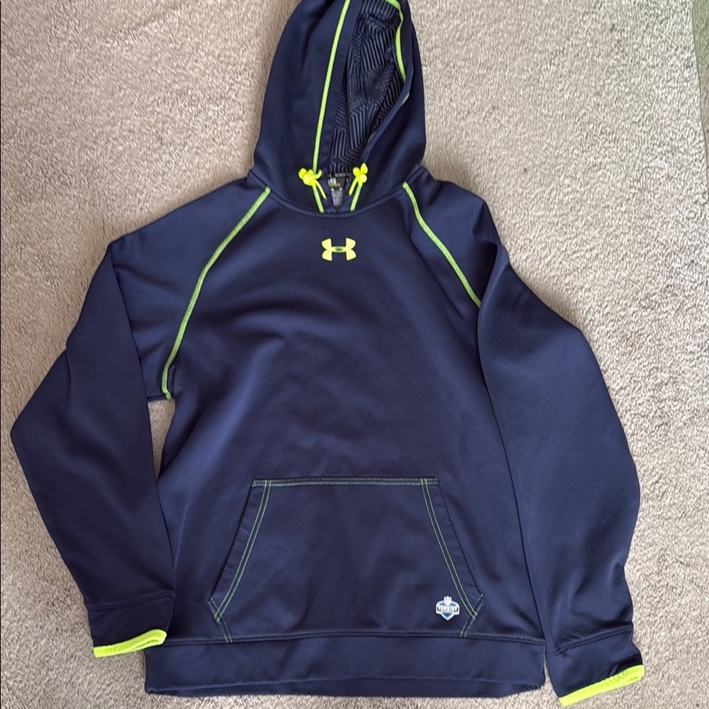 Under Armour Navy Hoodie with Neon Accents